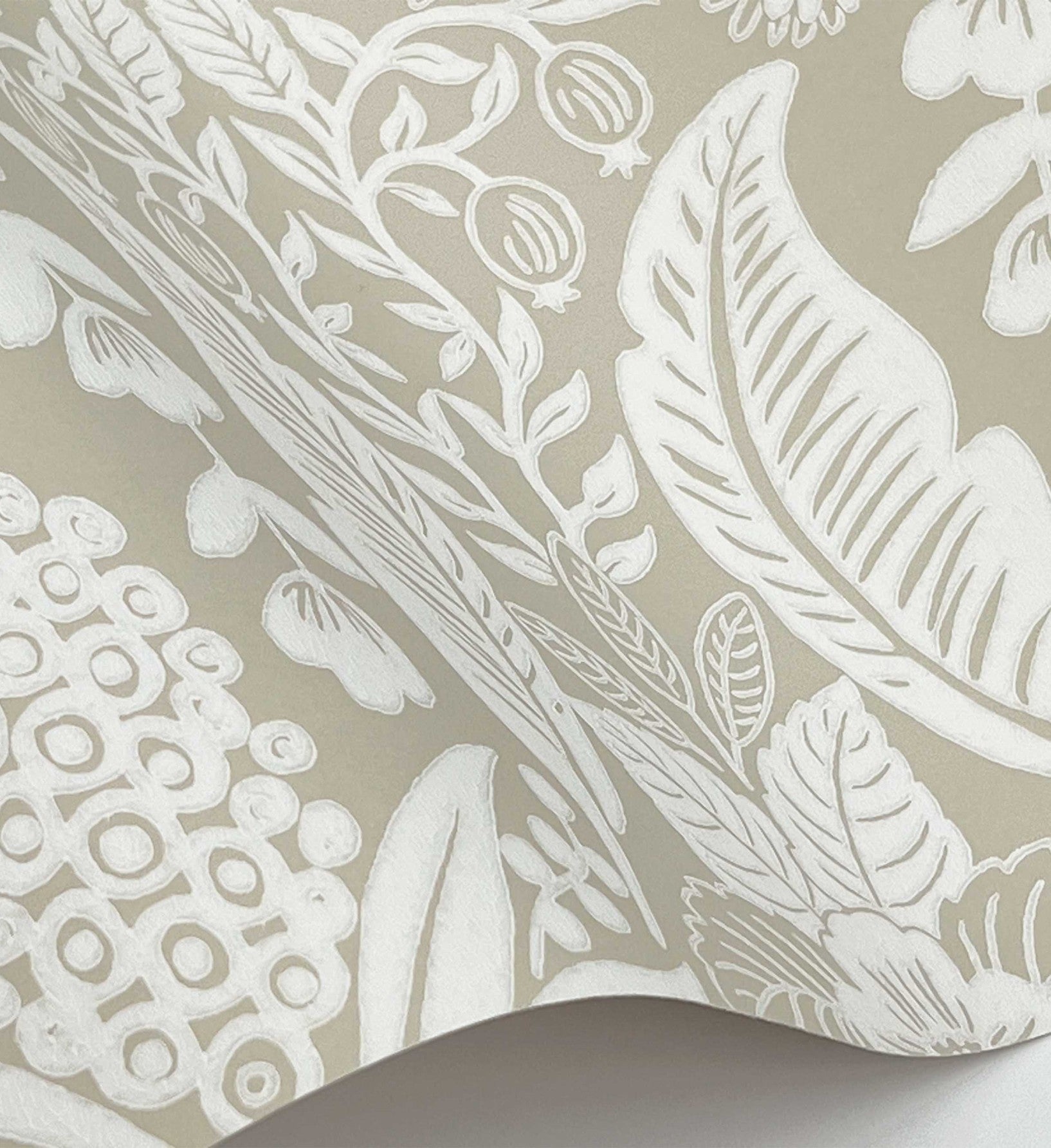 Pineapple Damask Wallpaper - Linen
