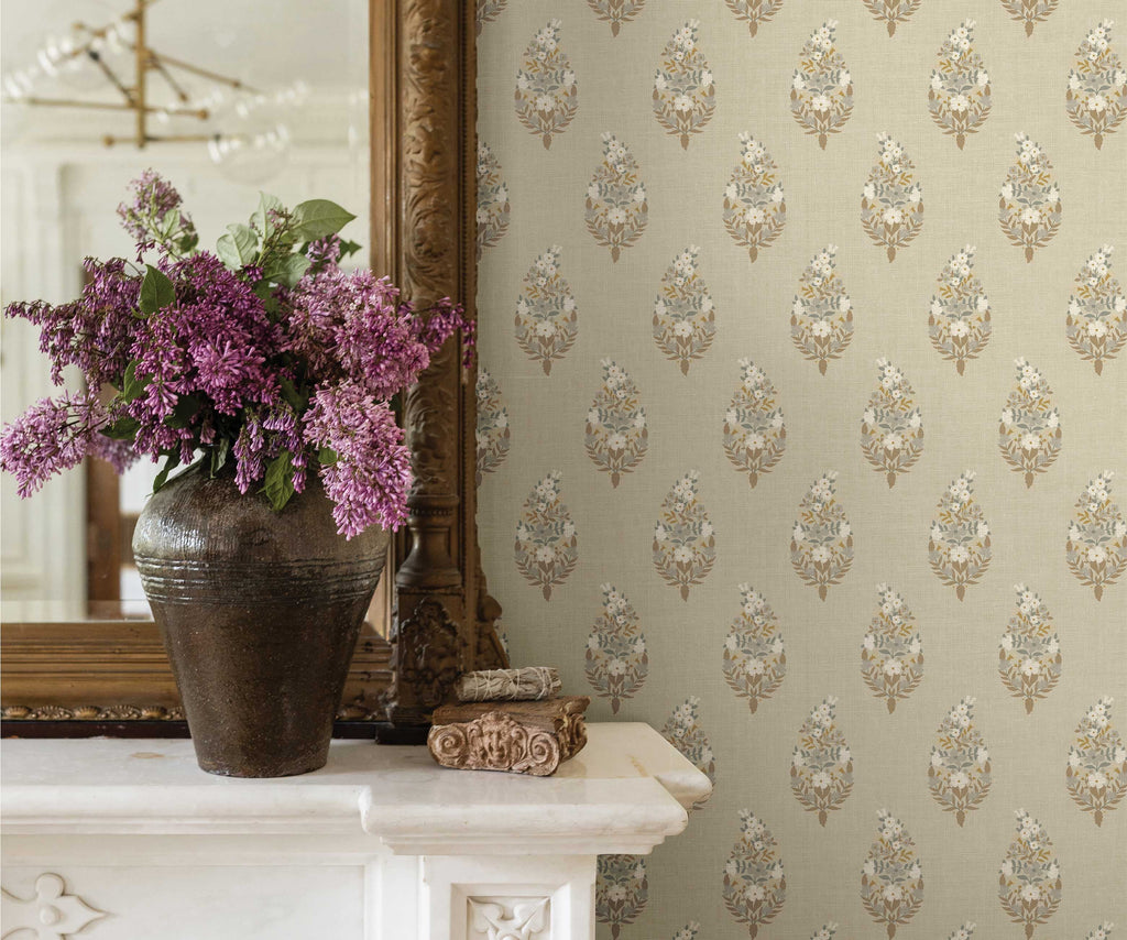 Paisley Wallpaper Sample - Linen