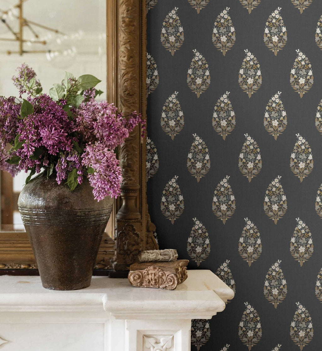 Paisley Wallpaper - Black