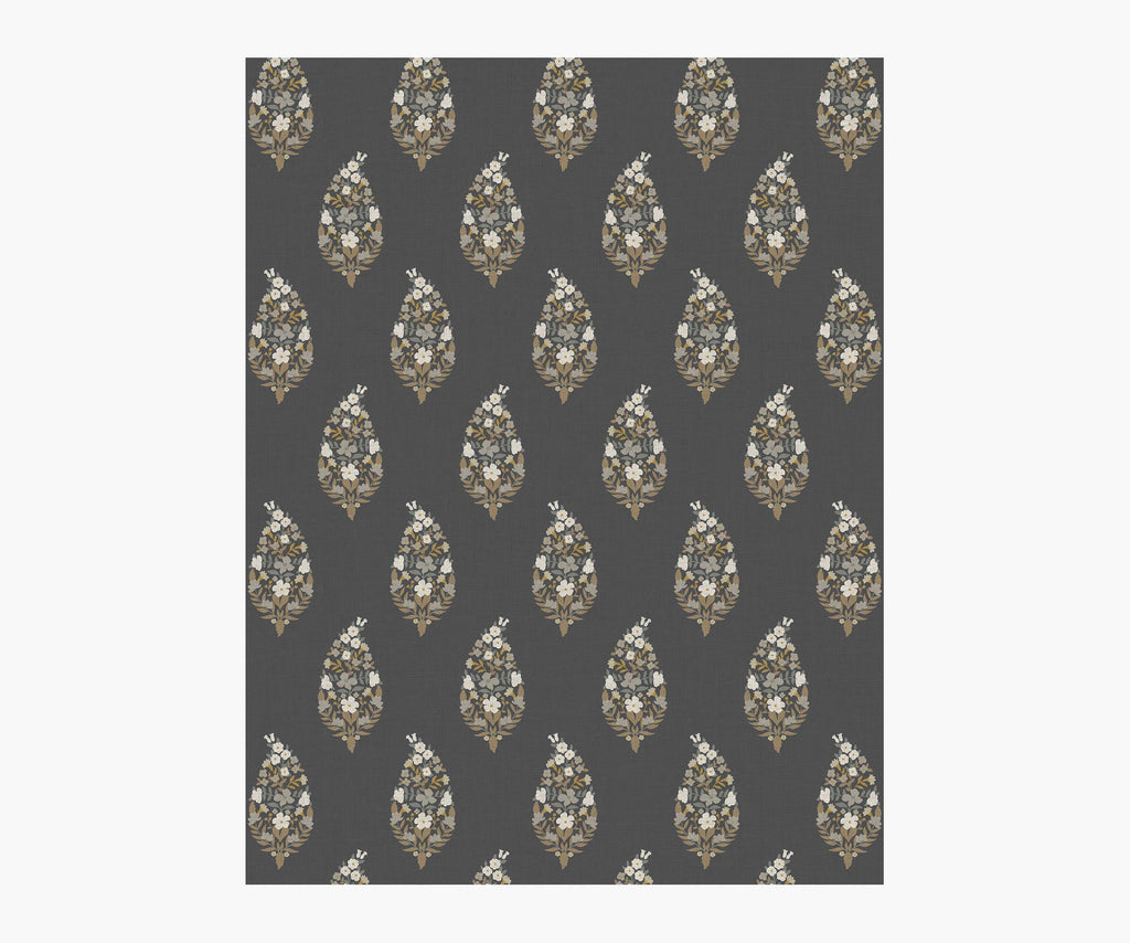 Paisley Wallpaper Sample - Black