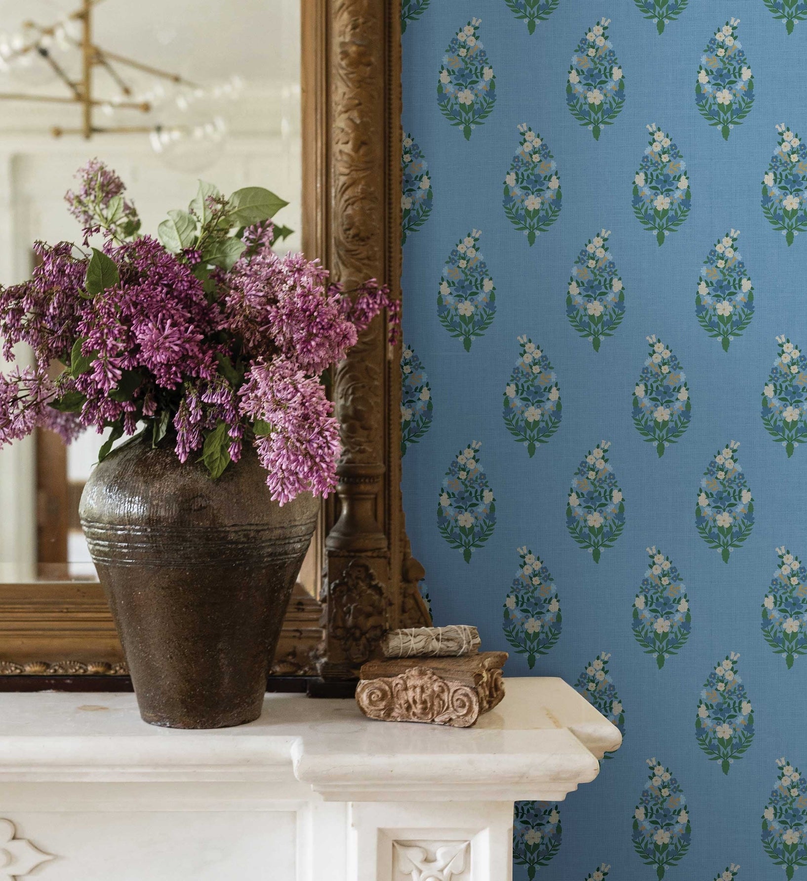 Paisley Wallpaper - Blue