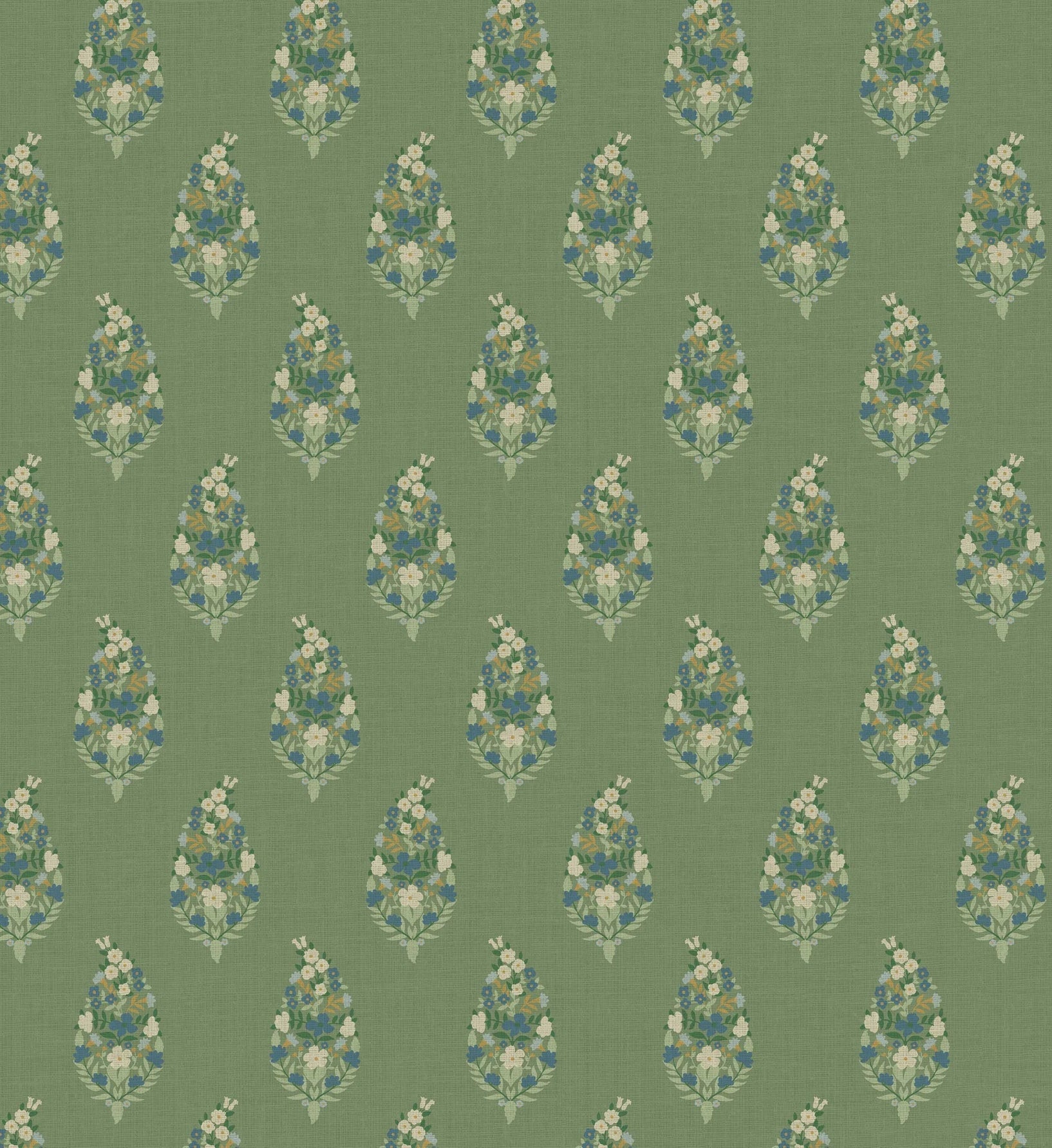 Paisley Wallpaper - Green