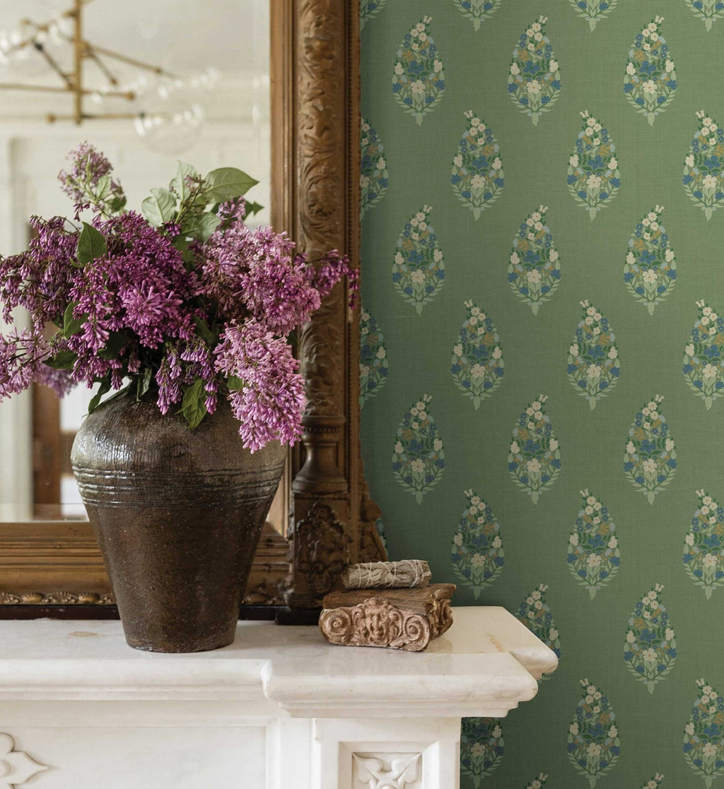 Paisley Wallpaper - Green