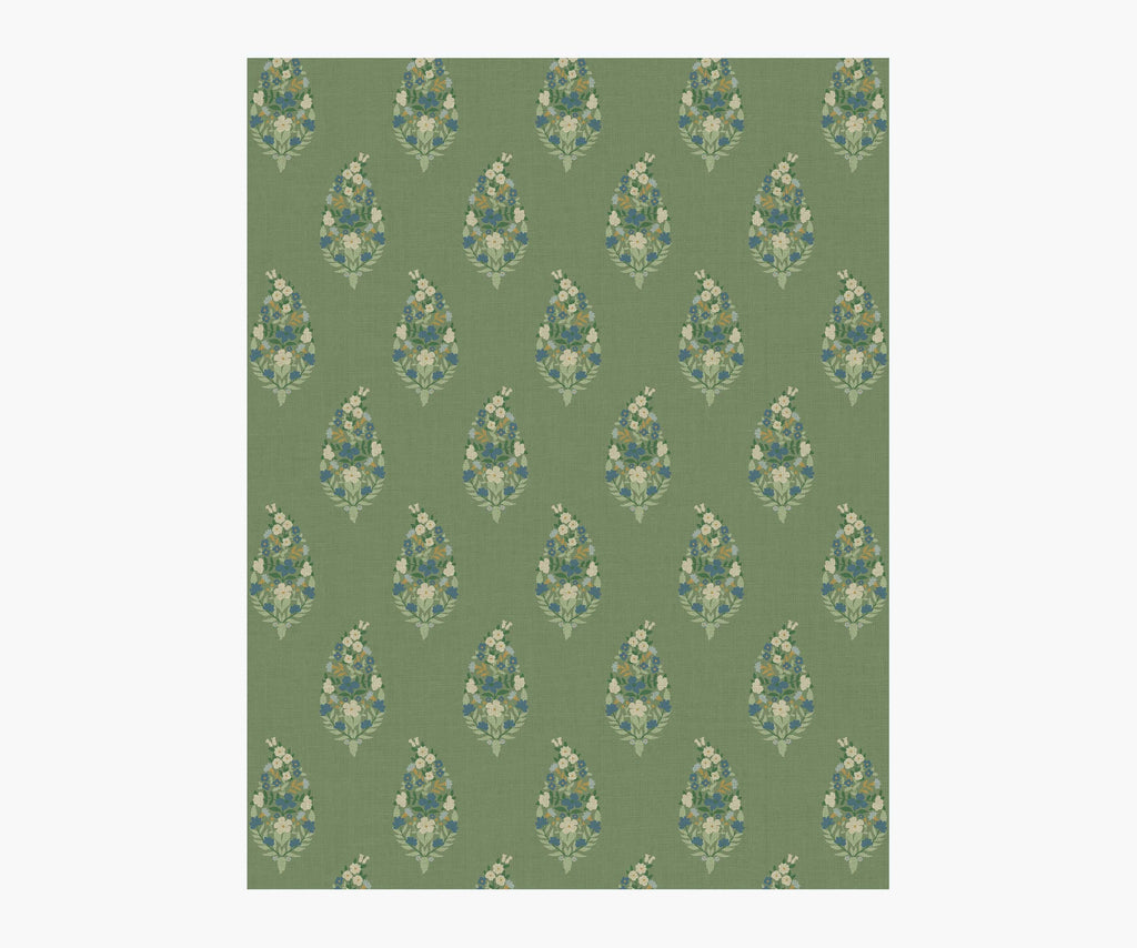 Paisley Wallpaper Sample - Green