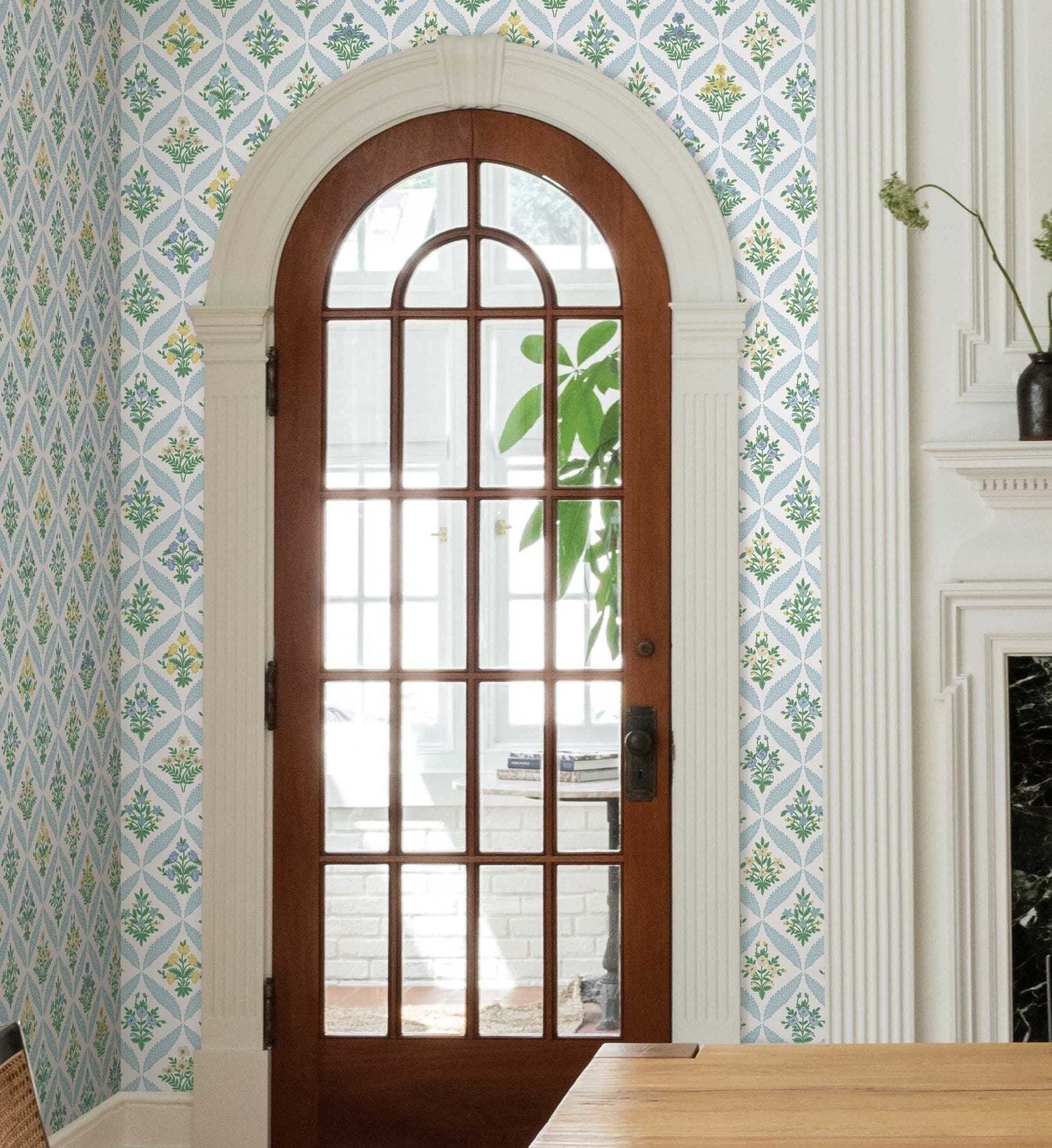 Estee Garden Wallpaper - Blue Multi