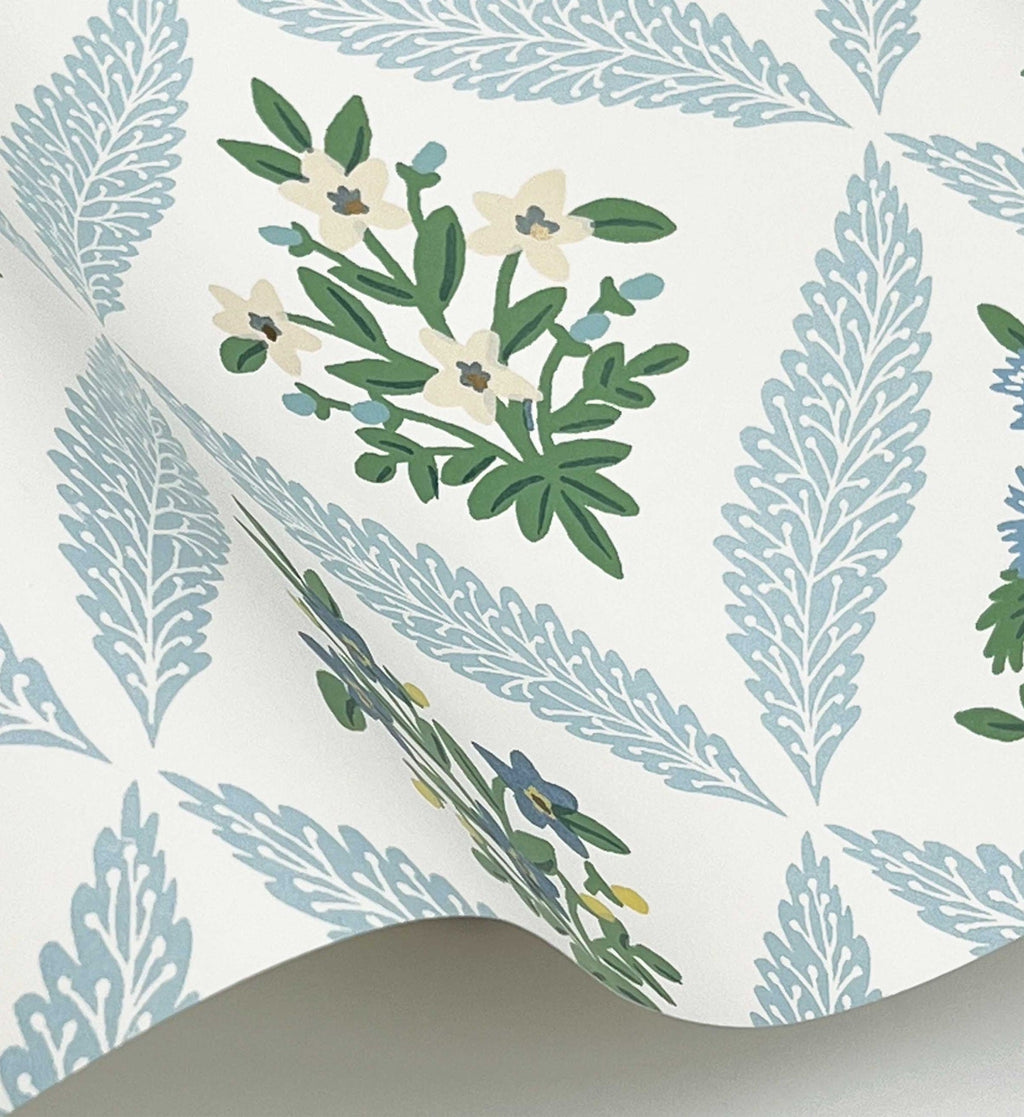 Estee Garden Wallpaper - Blue Multi