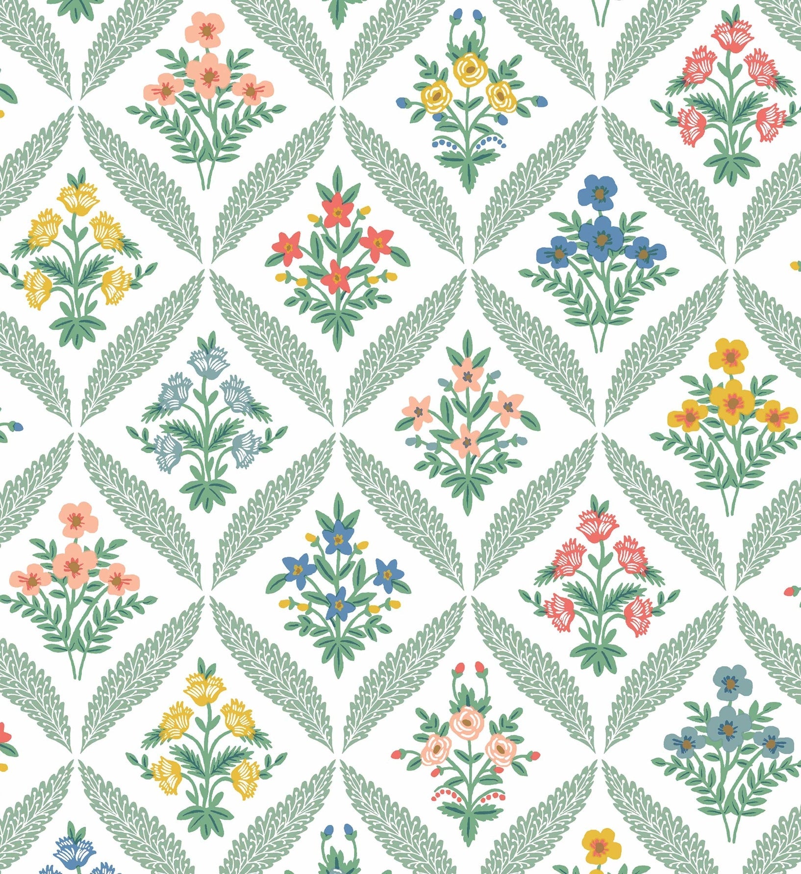 Estee Garden Wallpaper - Sage Multi