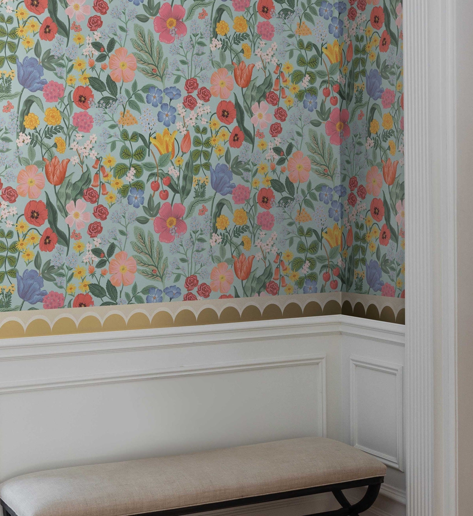 Blossom Wallpaper - Light Blue