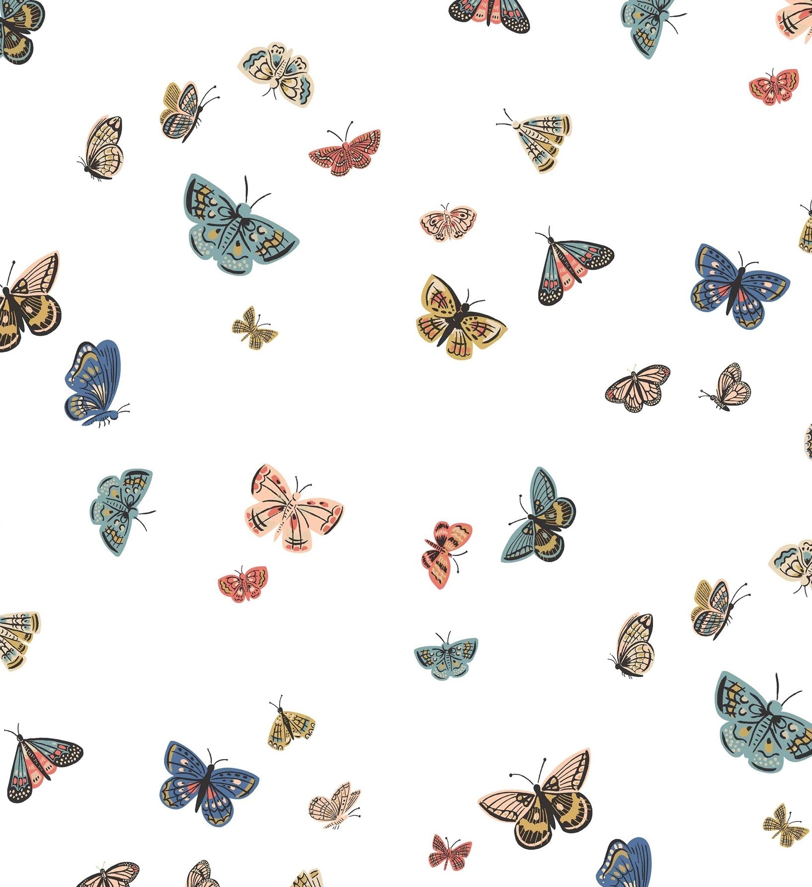Butterfly House Wallpaper - White