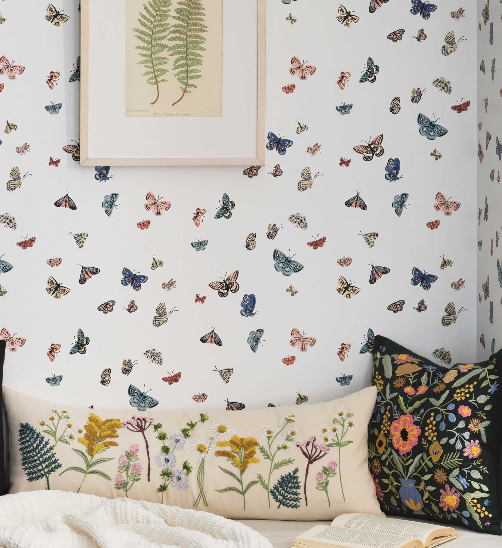 Butterfly House Wallpaper - White
