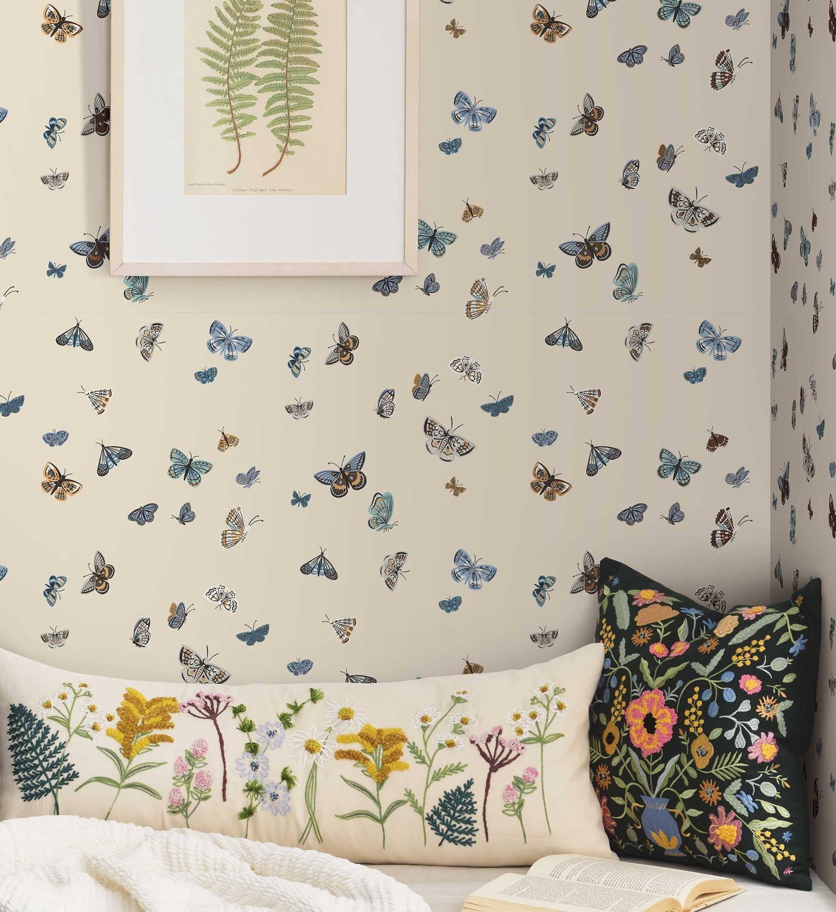Butterfly House Wallpaper - Linen