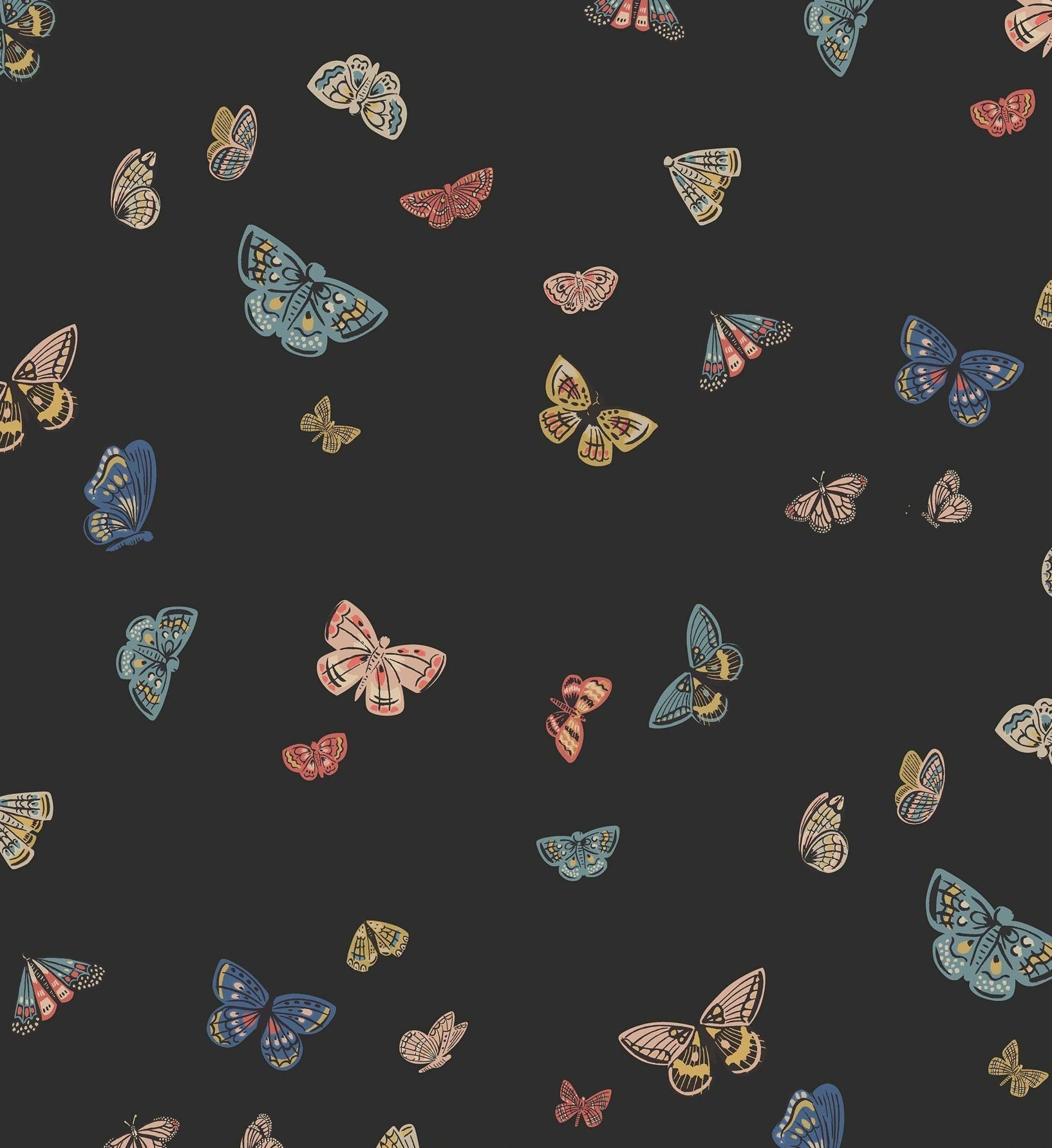 Butterfly House Wallpaper - Black