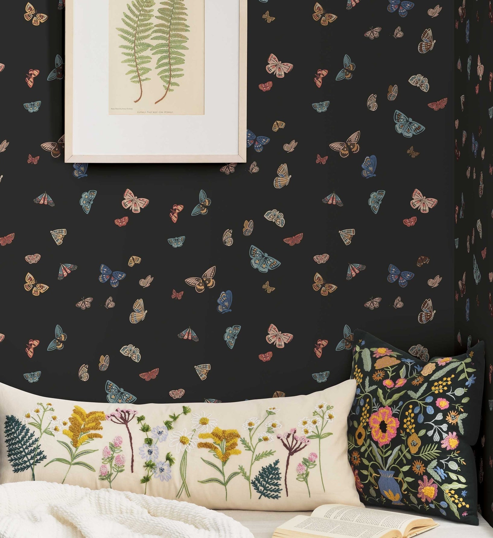 Butterfly House Wallpaper - Black