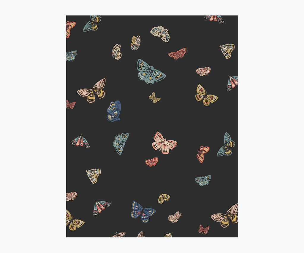 Butterfly House Wallpaper Sample - Black