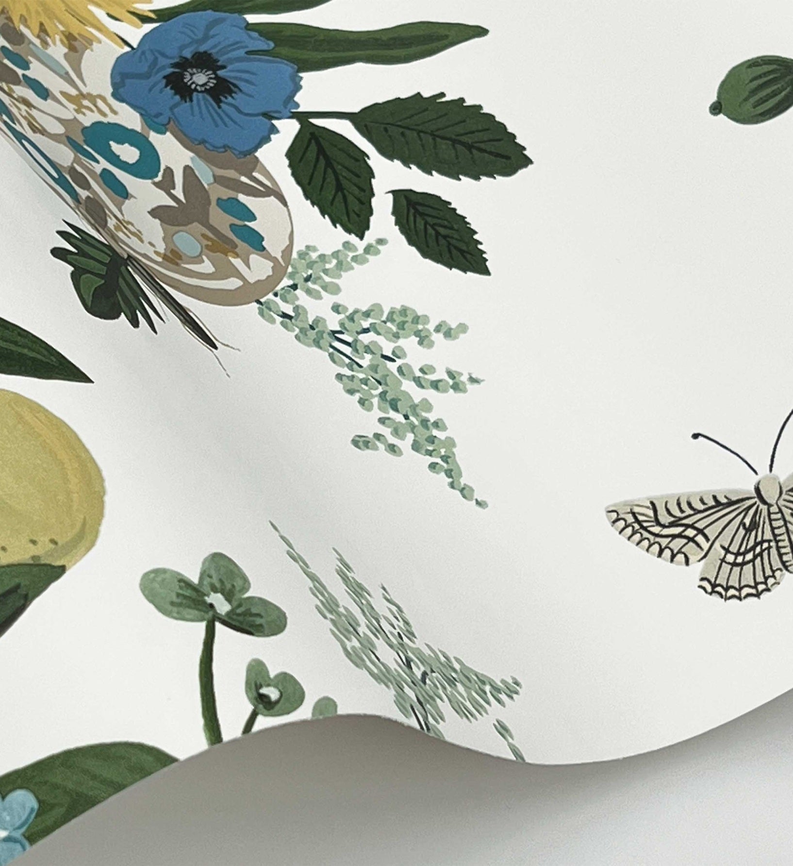 Flower Studies Wallpaper - Blue Multi