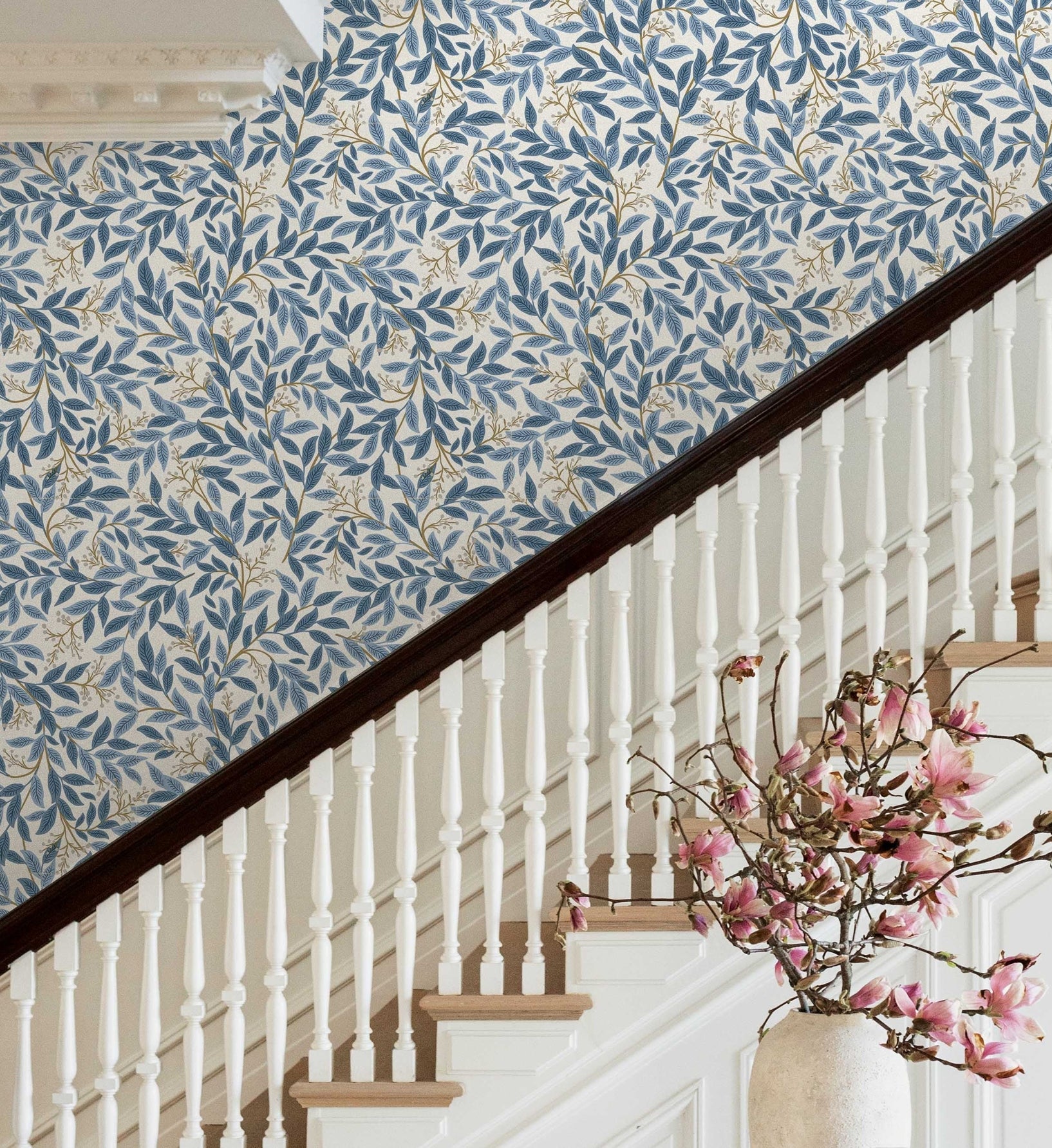 Willowberry Wallpaper - Blue & White
