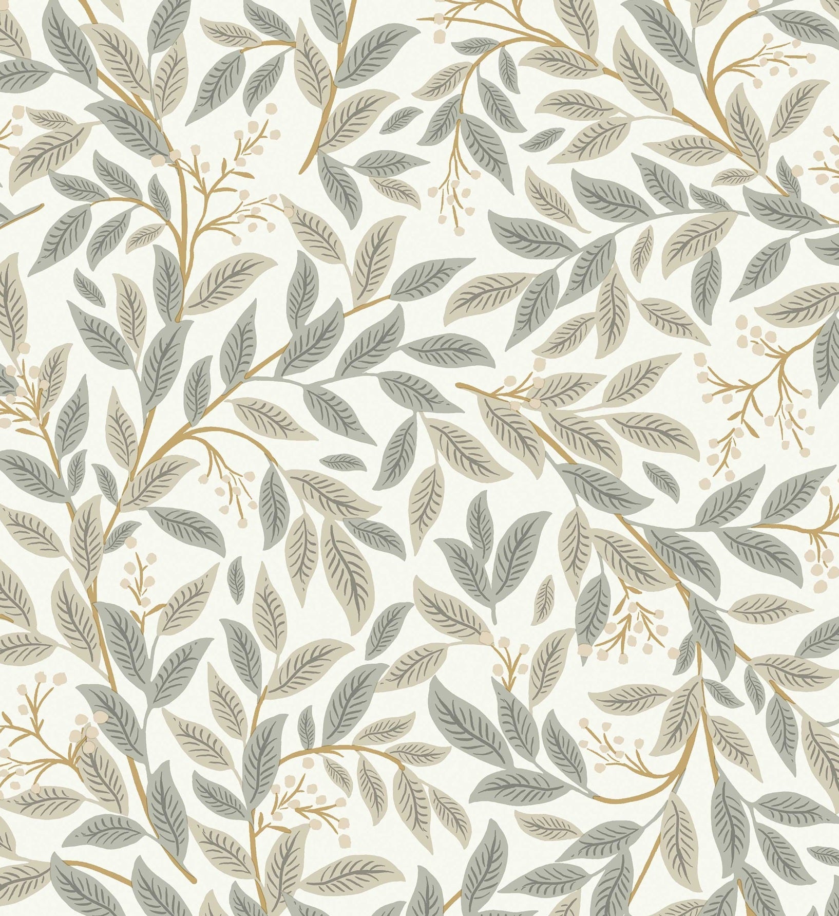 Willowberry Wallpaper - Linen & White