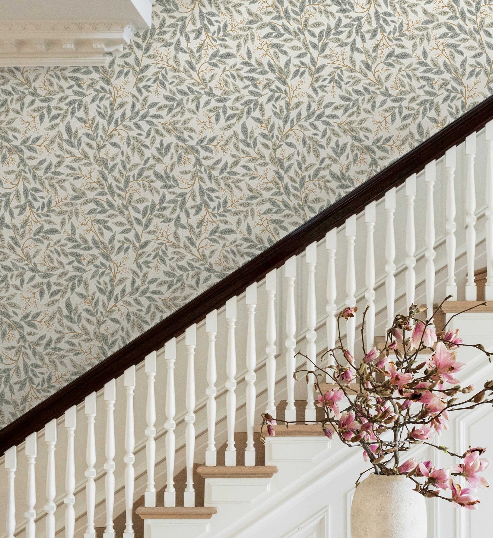 Willowberry Wallpaper - Linen & White