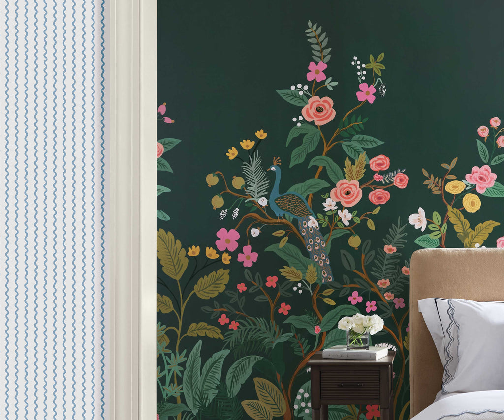 Rickrack Wallpaper Sample - Blue