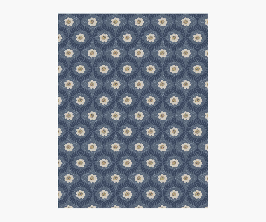 Emma Wallpaper Sample - Navy