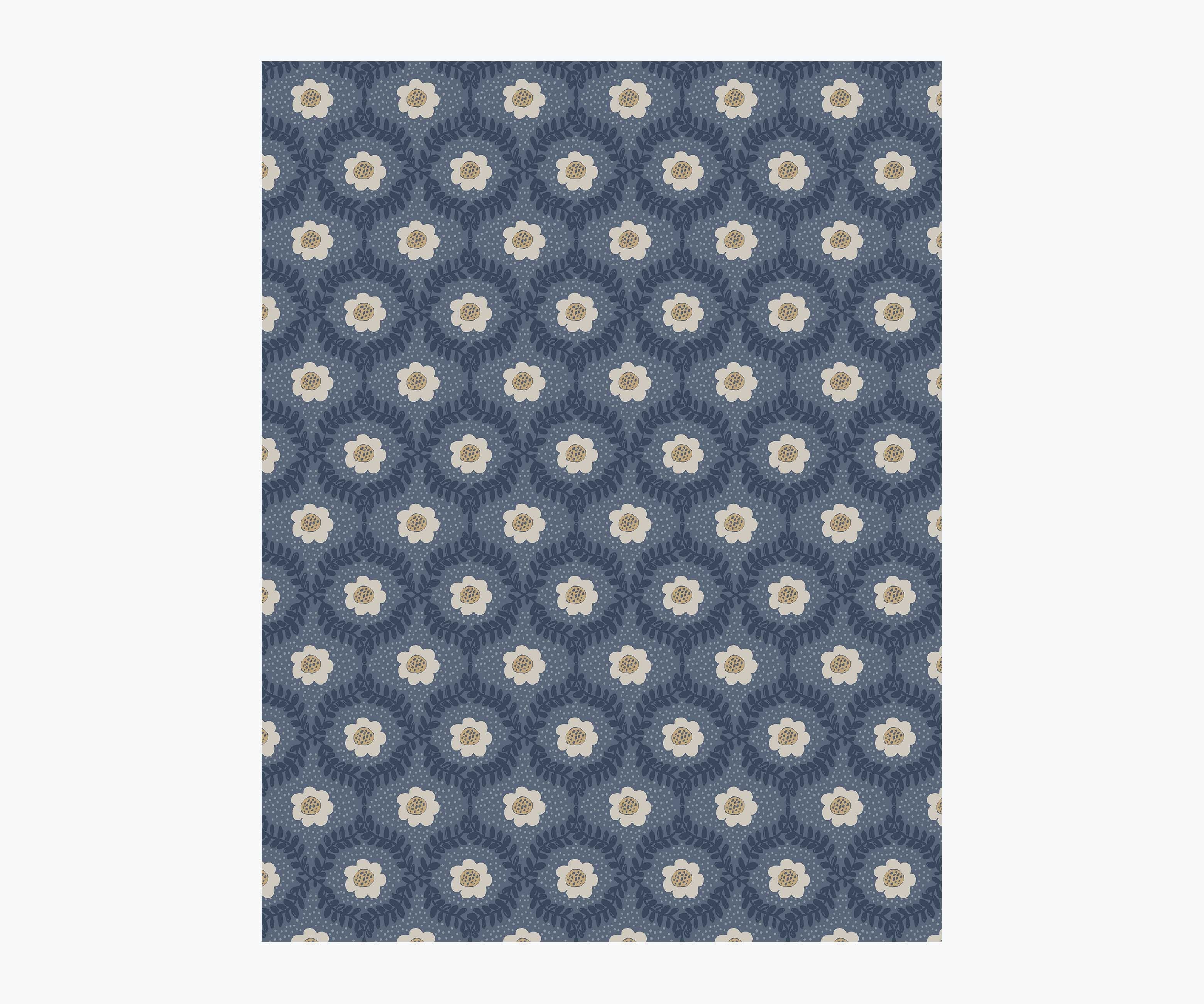 Emma Wallpaper Sample - Navy