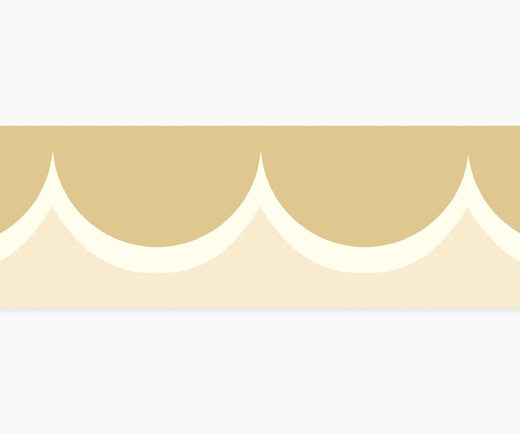 Scallop Trim Wallpaper - Linen