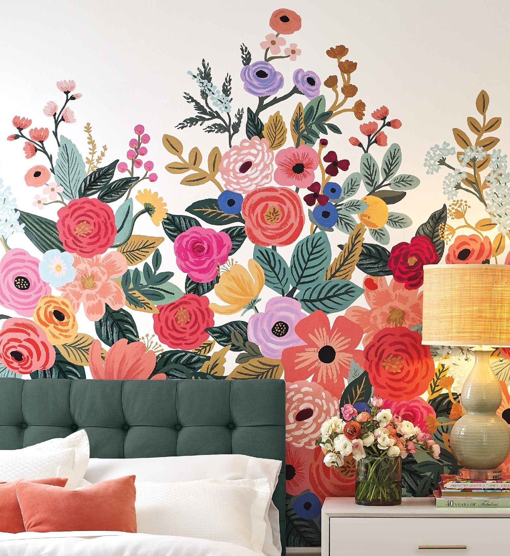 Garden Party Wallpaper Mural - Rose Multi