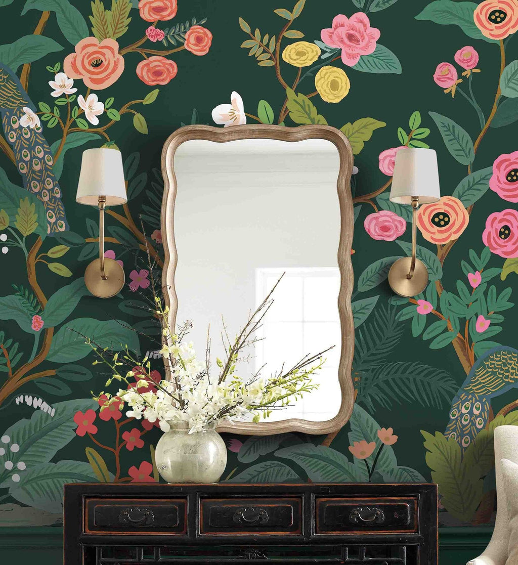 Peacock Wallpaper Mural - Emerald