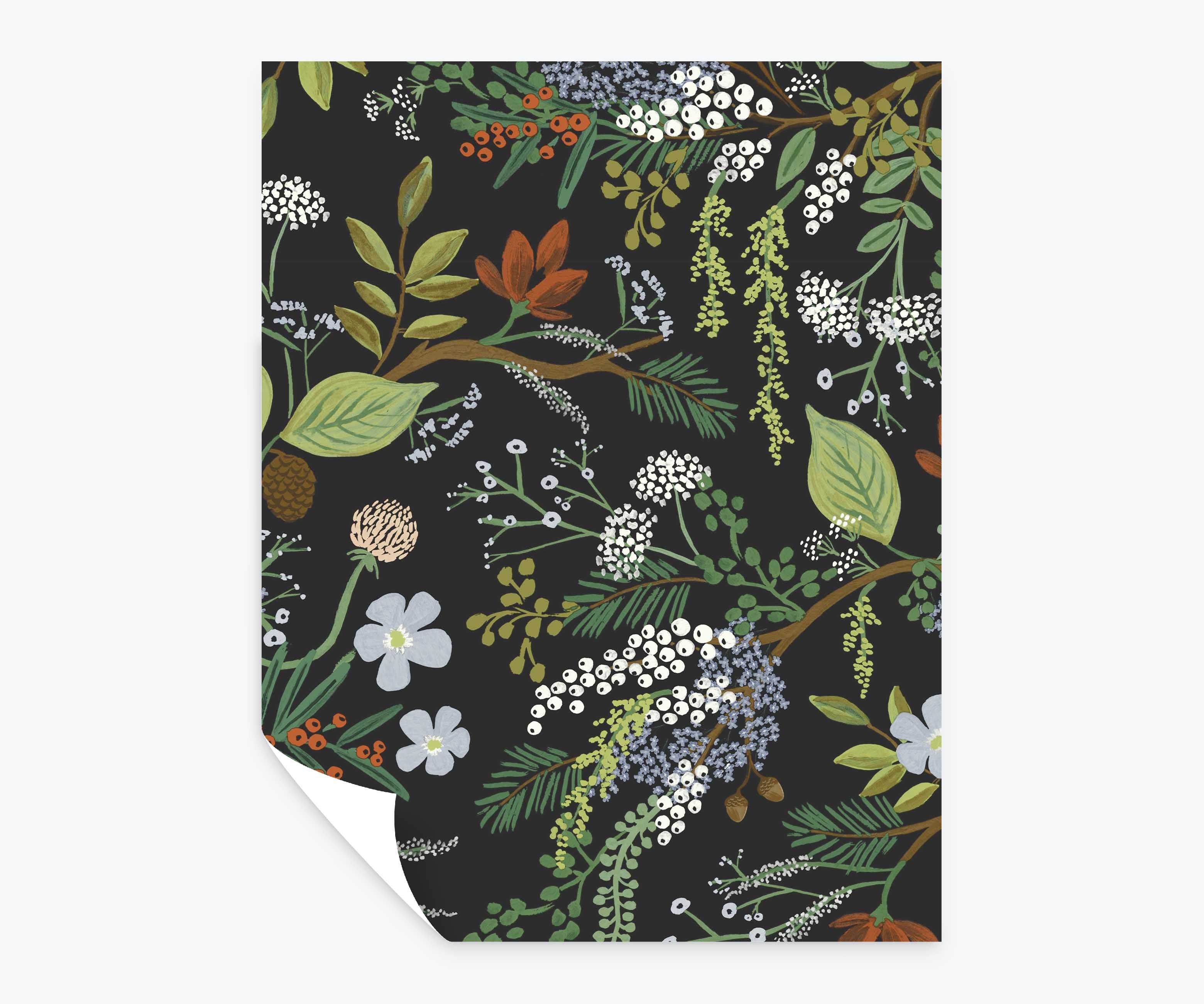Juniper Forest Peel & Stick Wallpaper Sample - Black