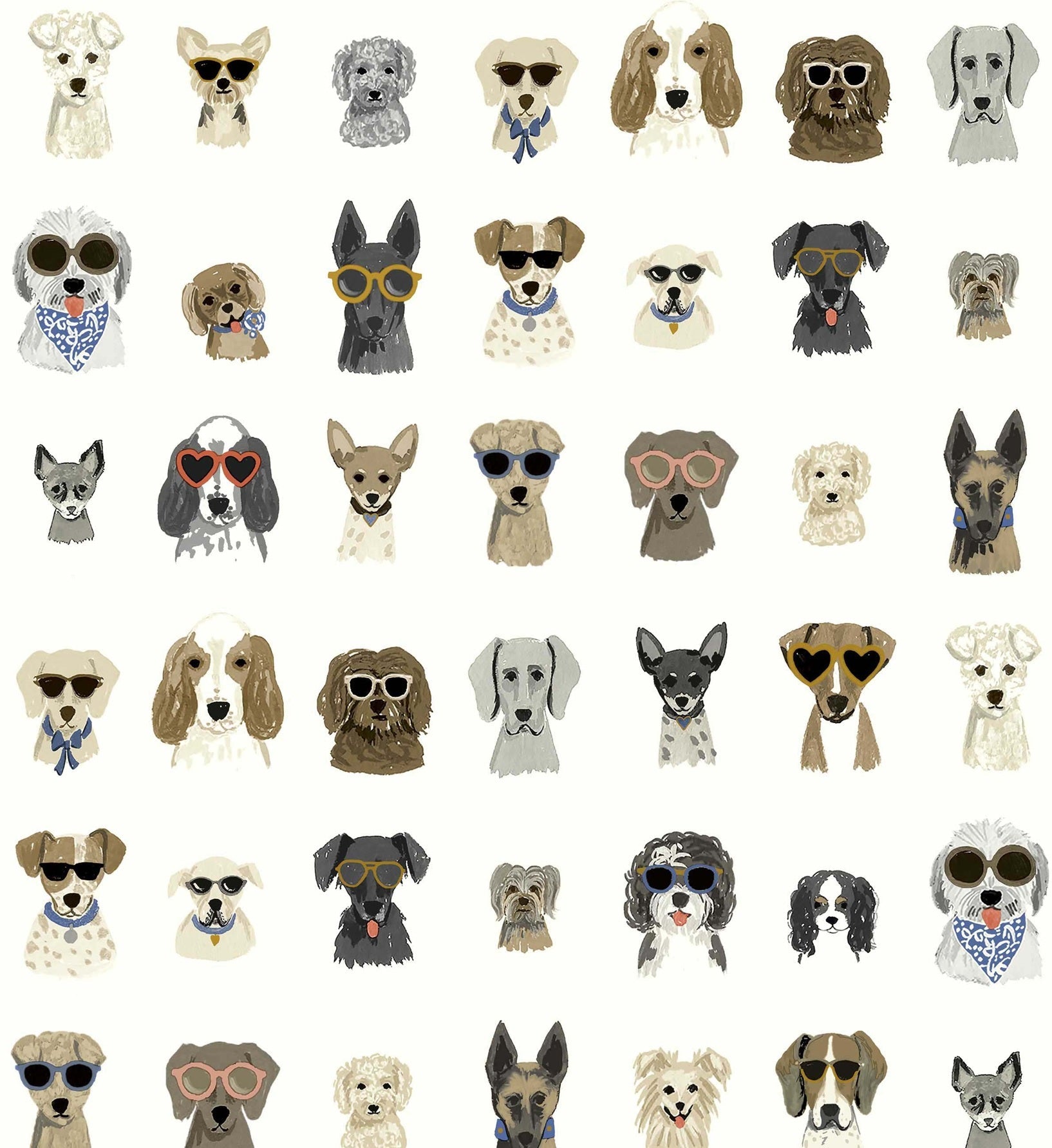 Dog Days Peel & Stick Wallpaper - White Multi