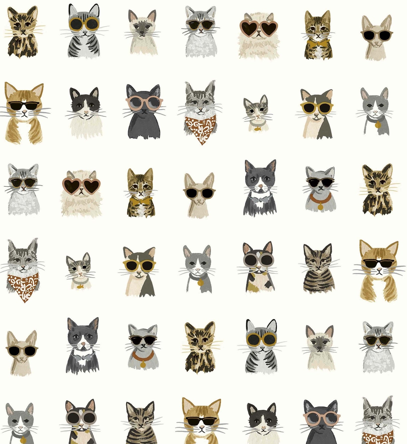 Cool Cats Peel & Stick Wallpaper - Grey & Gold