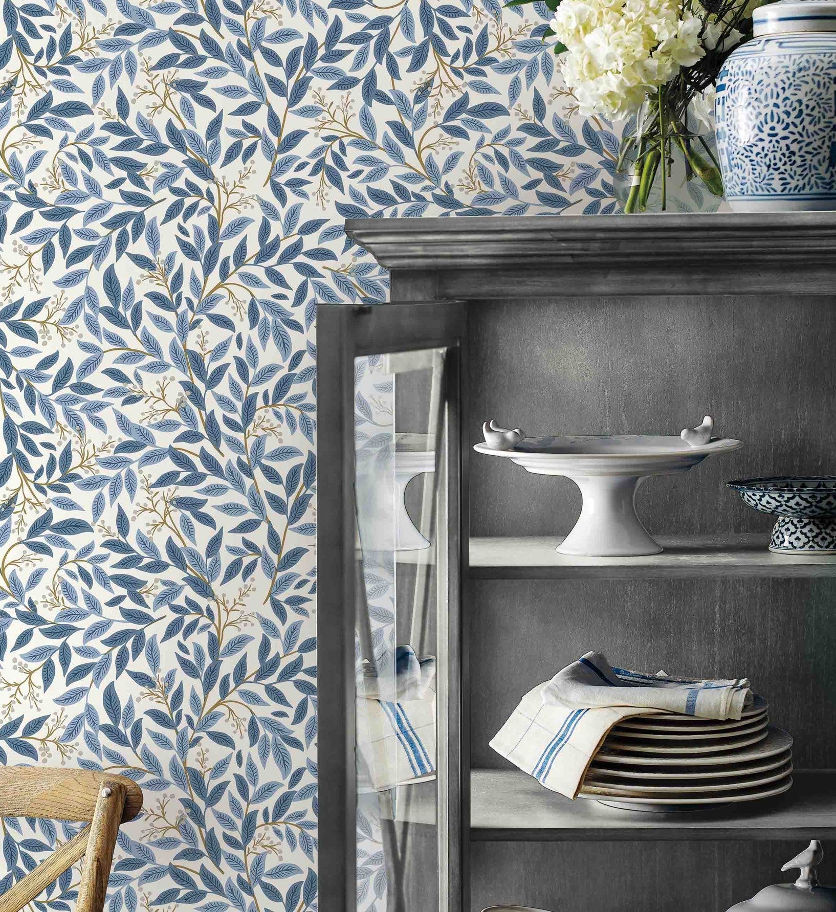 Willowberry Peel & Stick Wallpaper - Blue & White