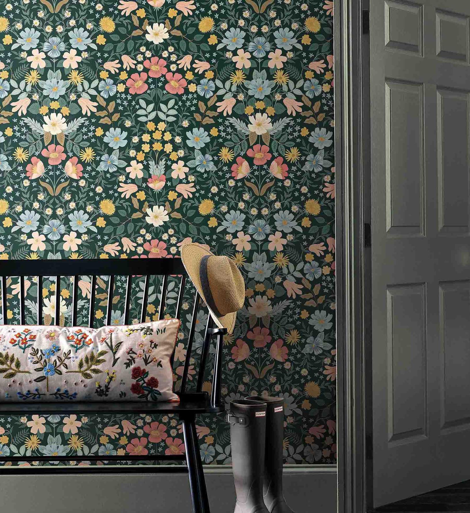 Bramble Garden Peel & Stick Wallpaper - Emerald
