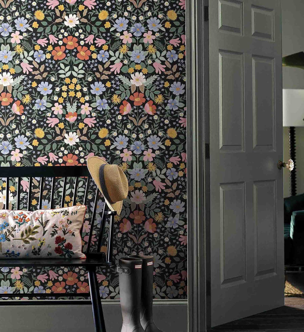 Bramble Garden Peel & Stick Wallpaper - Black