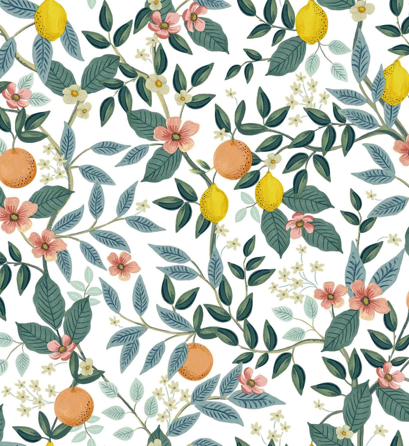 Citrus Grove Peel & Stick Wallpaper - White