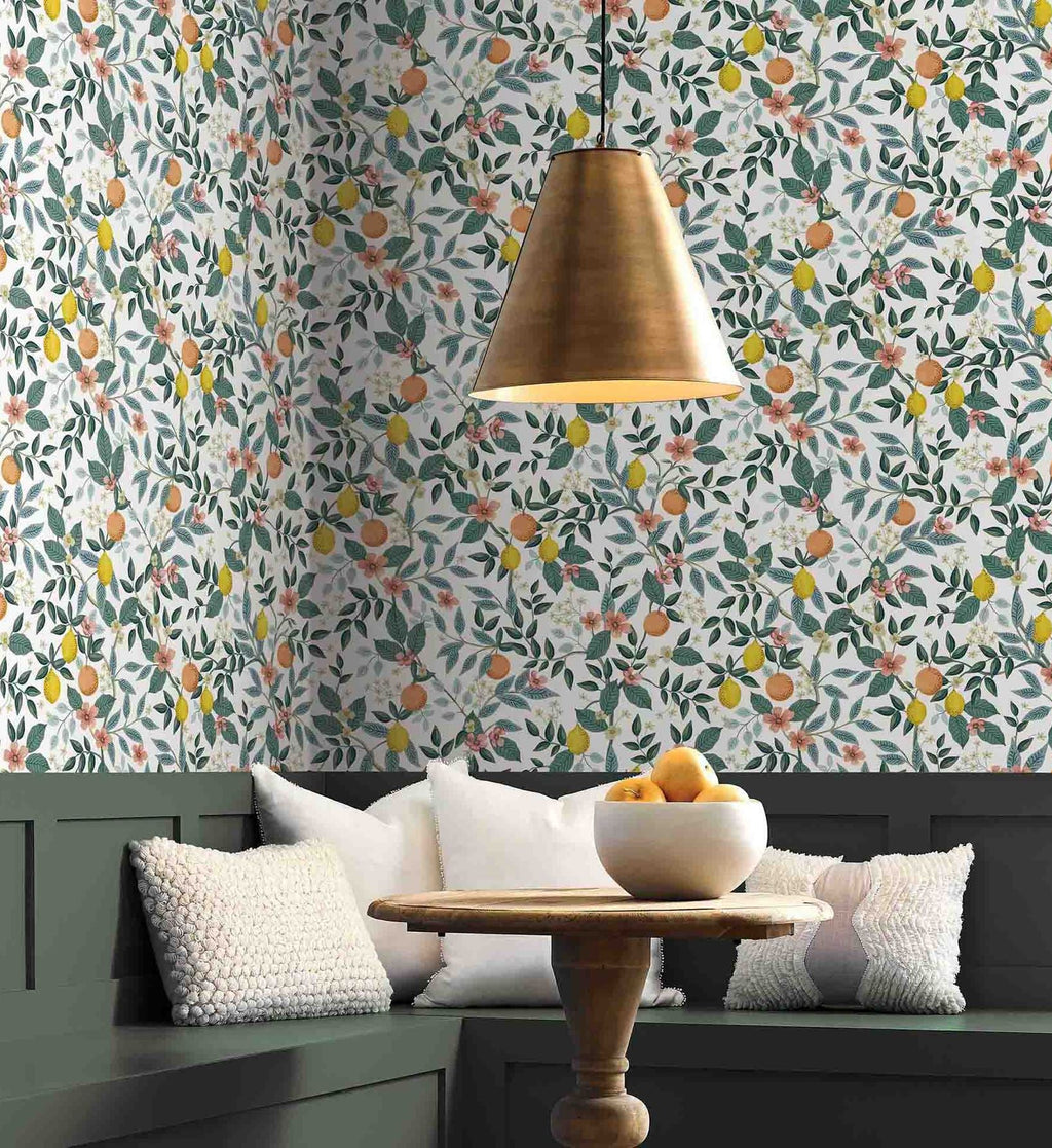 Citrus Grove Peel & Stick Wallpaper - White