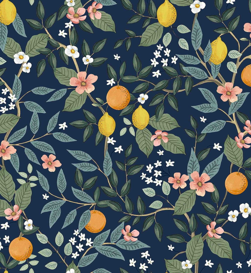 Citrus Grove Peel & Stick Wallpaper - Navy