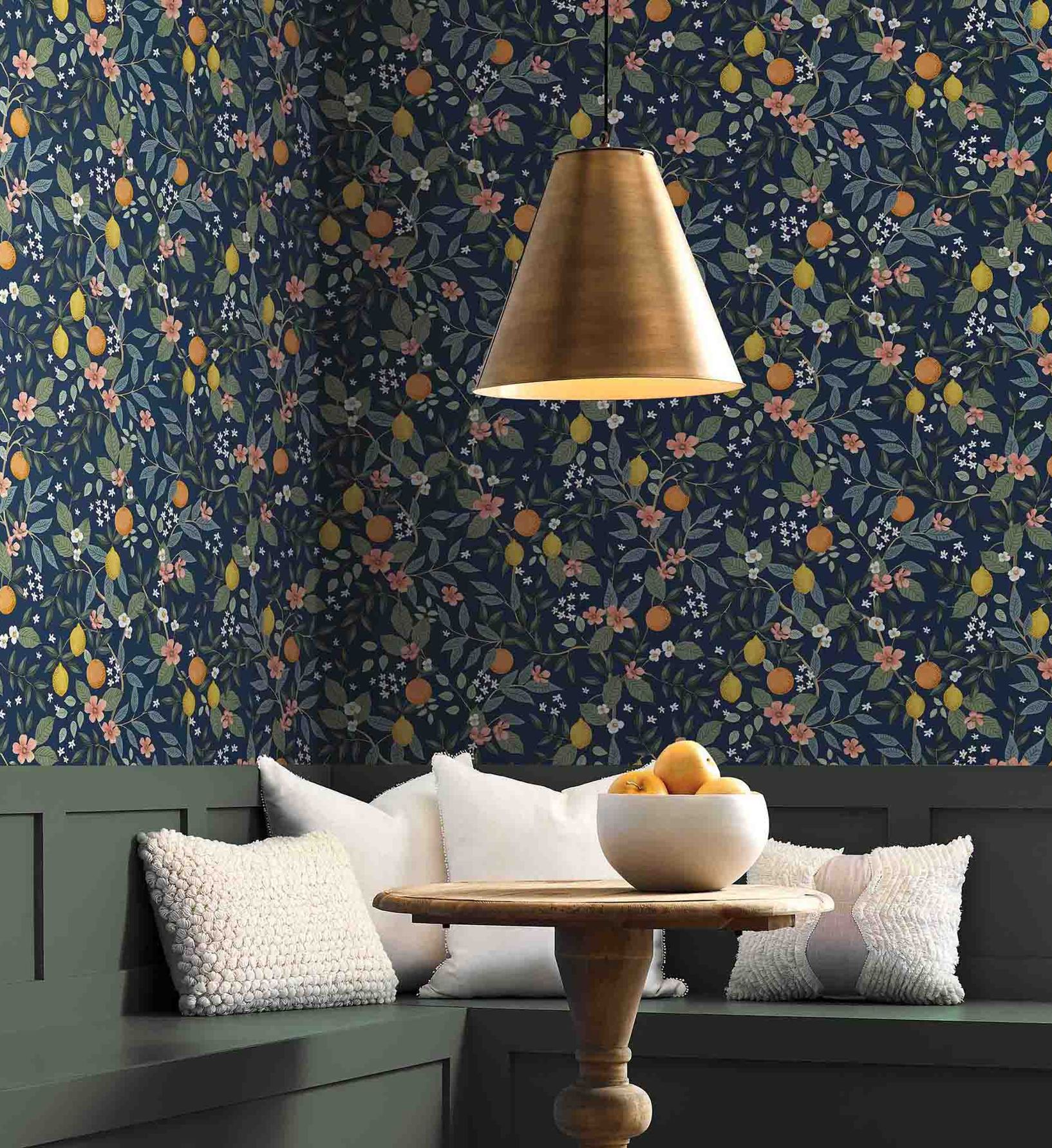 Citrus Grove Peel & Stick Wallpaper - Navy
