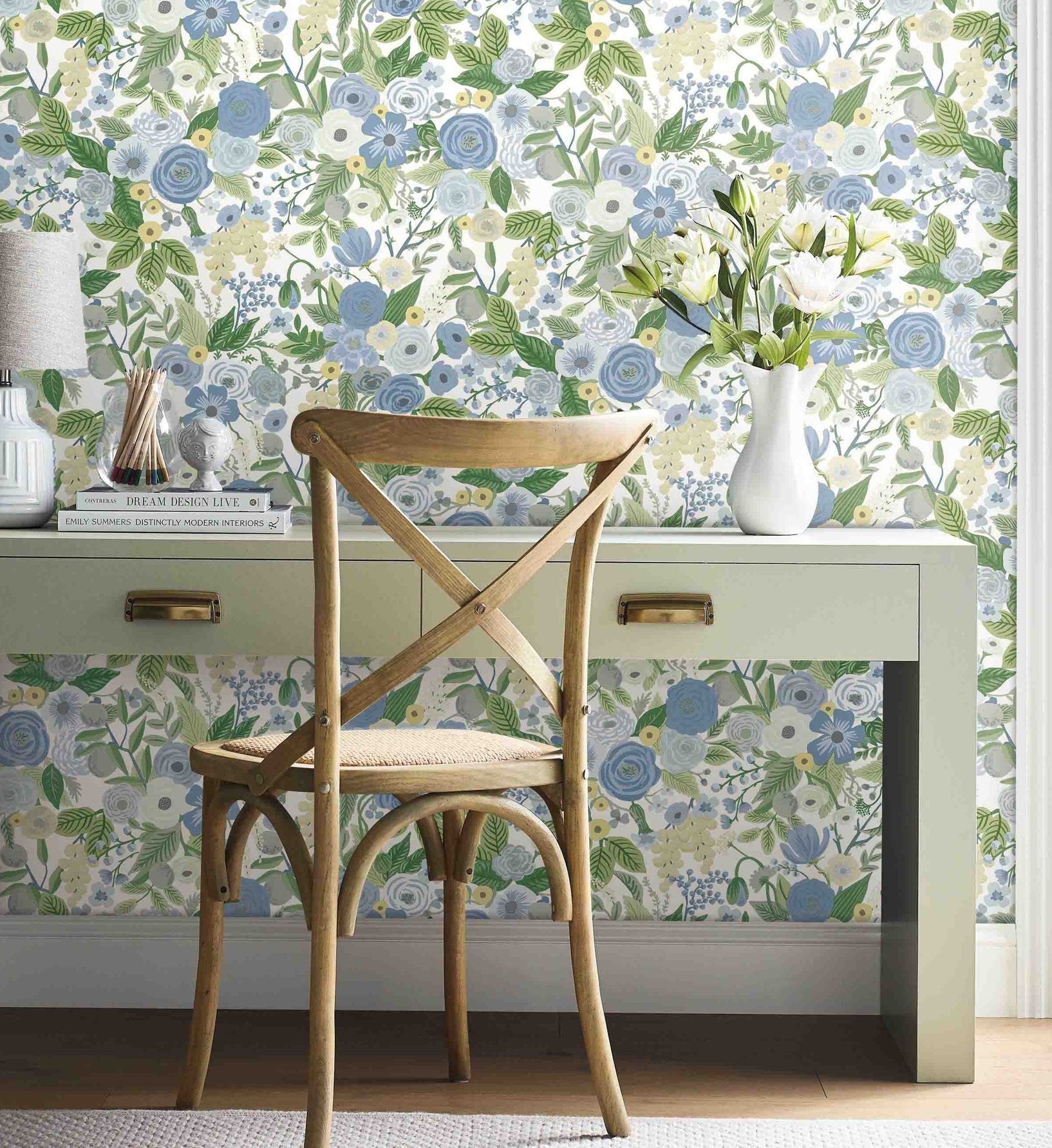 Garden Party Peel & Stick Wallpaper - Blue & Green