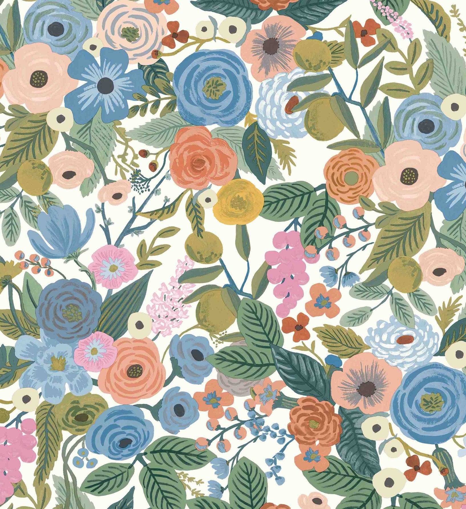 Garden Party Peel & Stick Wallpaper - Cobalt Multi