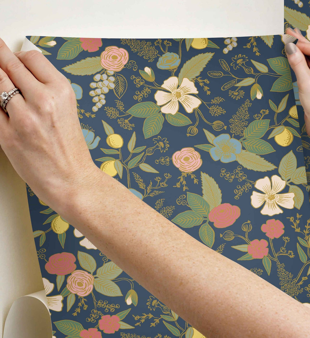 Colette Peel & Stick Wallpaper - Navy