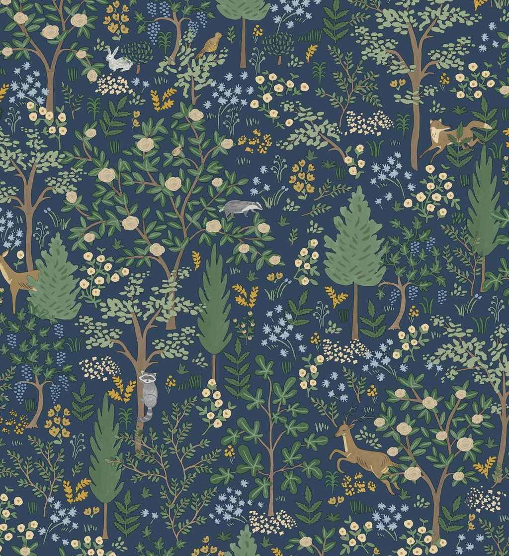 Woodland Peel & Stick Wallpaper - Navy