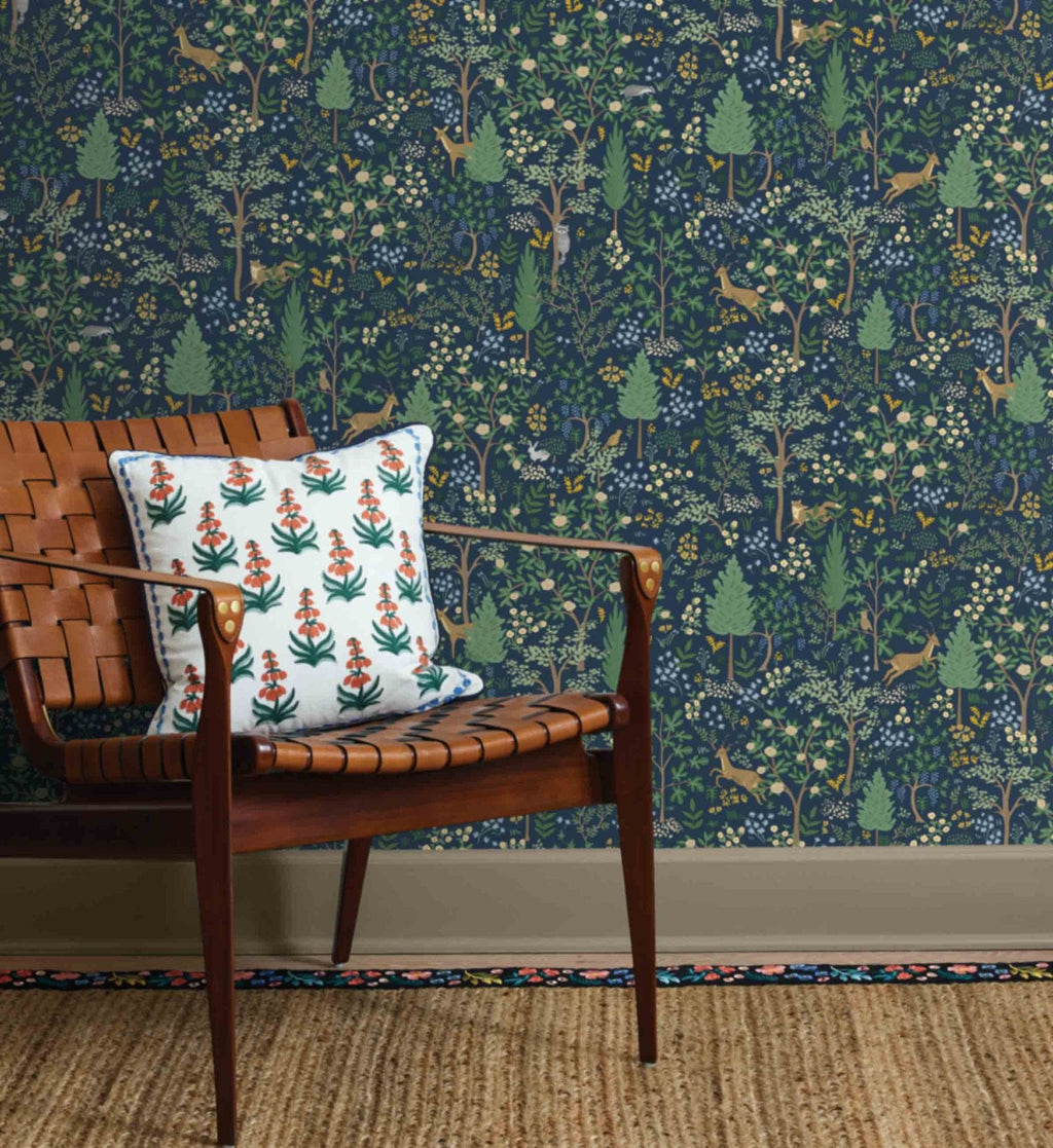 Woodland Peel & Stick Wallpaper - Navy