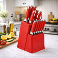13-Piece Kitchen Knife Set with Block, Chef Bread Steak Knives Scissors Stainless Steel Colorful Cutlery Gift Set with Knife Holder